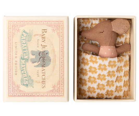 Sleepy / wakey babymus i tändsticksask – Rosa